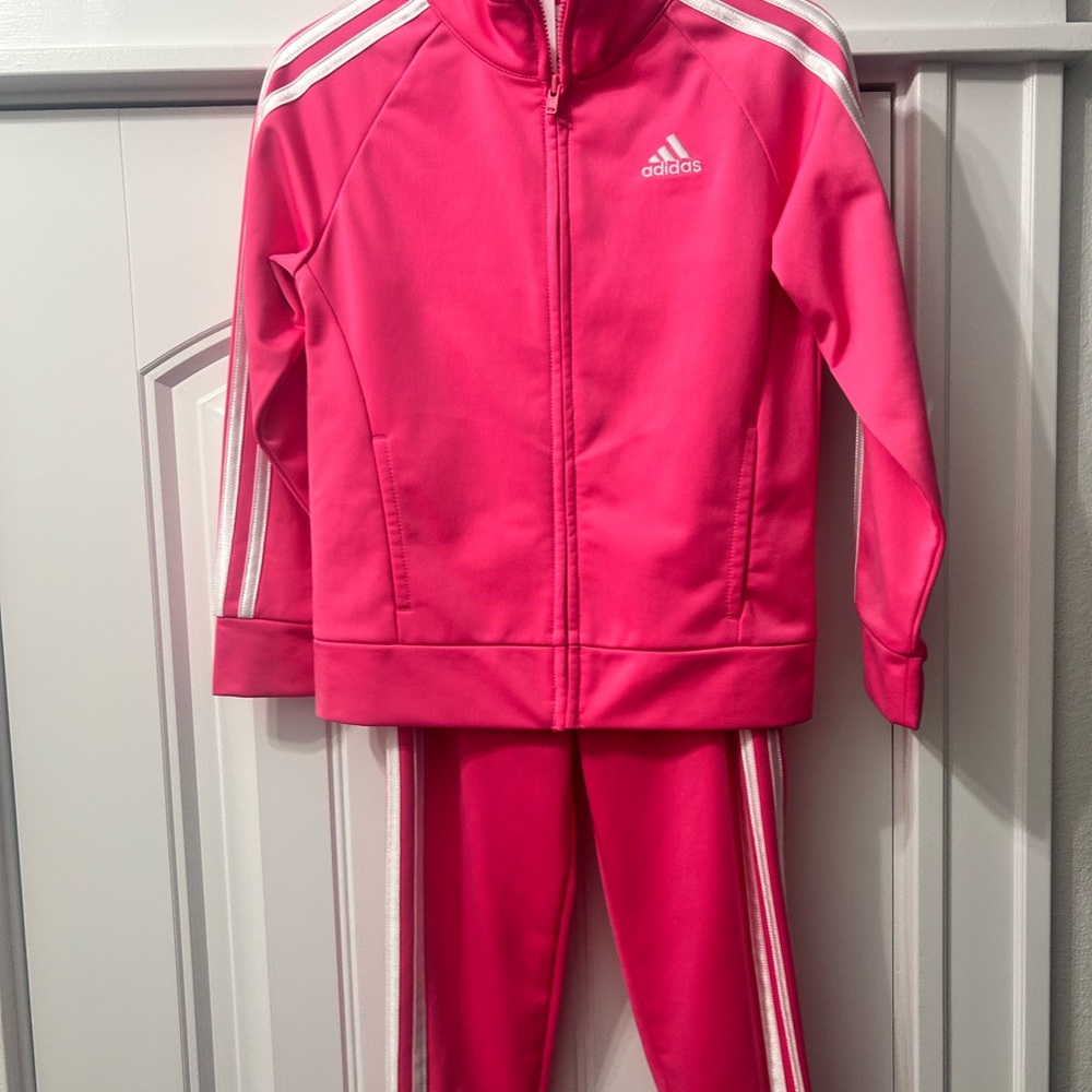 Adidas Kids Pink Tracksuit
